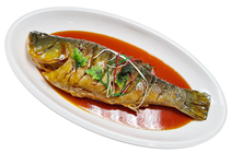 Imitation Steamed Fish on Plate 