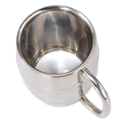 Silver Coloured Curve Sided Beer Tankard 