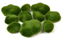 Fake Hairy Moss Stones - Pk.10 