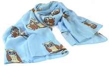 Blue Sleepy Owl Scarf 