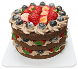 Chocolate, Fruit & Cream Layered Cak 