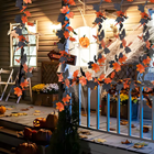 Orange & Black Halloween Leaf Garland 