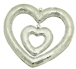 Mirror Heart Contour, Silver - 20CM 