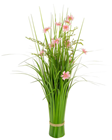 Freestanding Grass with Pink Flowers 