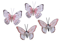 Light Pink Butterflies on Clip - Pk.4 