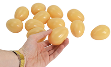 Brown Plastic Hens Eggs - 6.5 x 4.5c 