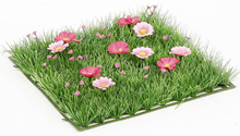 GRASS TILE WITH PINK ANEMONES 25 X 2 