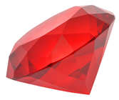 60mm Ruby Diamond Cut K9 Crystal Glass Gem