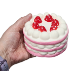 Pink Layer Sponge cake with Strawberries 