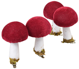 Red Velvet Mushroom on Clip - Pk.4 