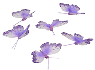 Lilac Feather Butterfly - 8cm Pk.6 