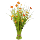 Freestanding Grass with Orange Flowers 