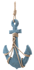 Blue Wooden Anchor with Rope 