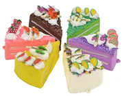 Mini Decorated Fake Cake Slices - Pk.6 