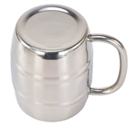 Silver Coloured Curve Sided Beer Tankard 