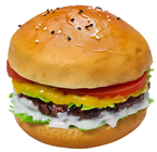 Lifelike Cheese Burger with Salad 