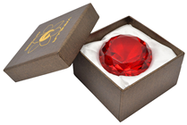 60mm Ruby Diamond Cut K9 Crystal Glass 