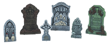 Set of 6 Halloween Tombstones 