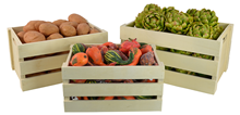 Natural Wooden Crates, Set of 3 