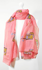 Coral Sleepy Owl Scarf 