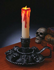 Skull Candle Holder with Fake Candle 