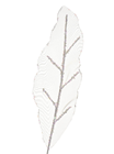 White Glitter Organza Leaf 