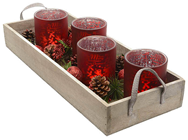 Christmas Tea Light Holders in Wooden  