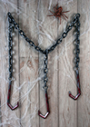 3 Meat Hooks with Chains 