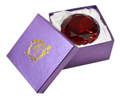 100mm Ruby Diamond Cut K9 Crystal Glas 