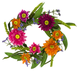 Gerbera & Daisy Flower Wreath Candle%2 