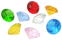 Fake Gem Stones Silver Gold Deco Display