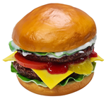 Lifelike Double Cheese Burger with Salad 
