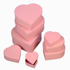 SET OF 8 PINK HEART BOXES 