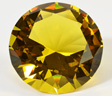 100mm Yellow Topaz Diamond Cut K9 Crys 