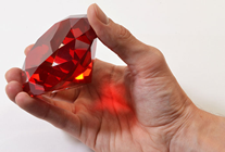 80mm Ruby Diamond Cut K9 Crystal Glass 