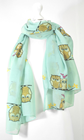 Aqua Sleepy Owl Scarf 