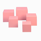 Pink Artificial Leather Boxes - Set of 5