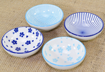 Blue Porcelain Nibble Dishes - Set of% 