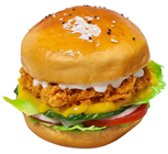 Lifelike Chicken Burger with Salad 