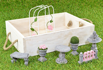 Ornamental Stone Formal Mini Garden Set 