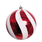 Red & White Candy Swirl Bauble - 1 