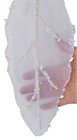 White Glitter Organza Leaf 