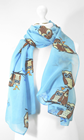 Blue Sleepy Owl Scarf 